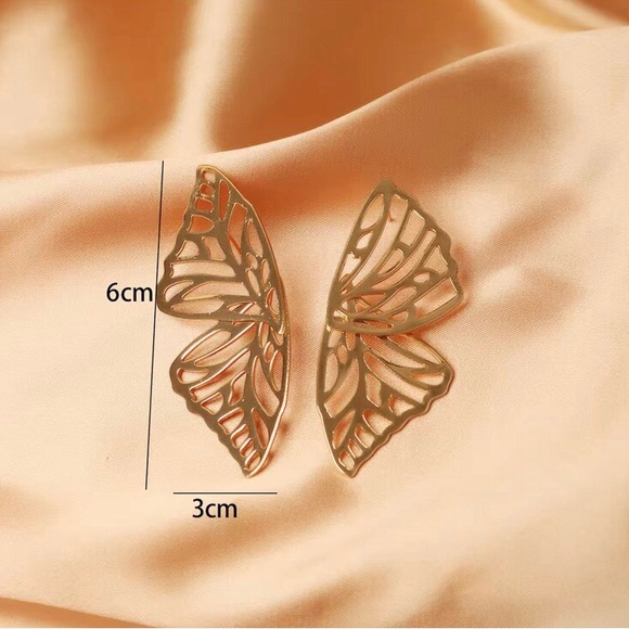 Zara Gold Butterfly Earrings - Picture 7 of 7